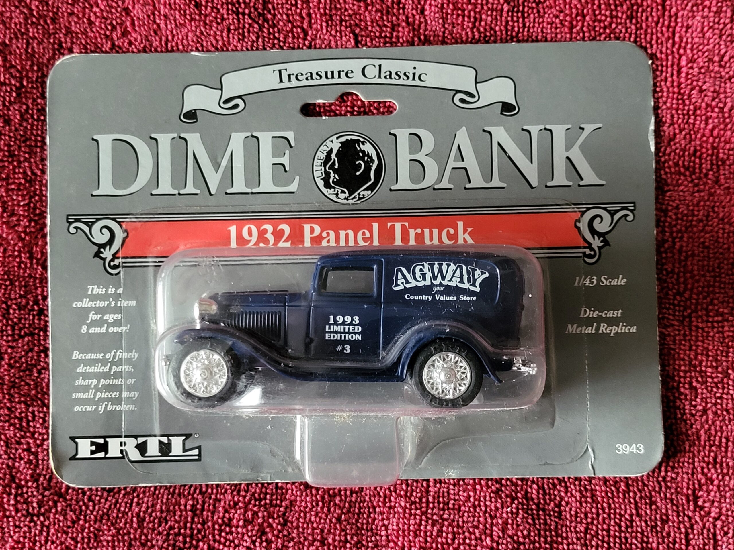 1932 Ford Panel Dime Bank AGWAY 1993 ERTL Limited Edition #3 New