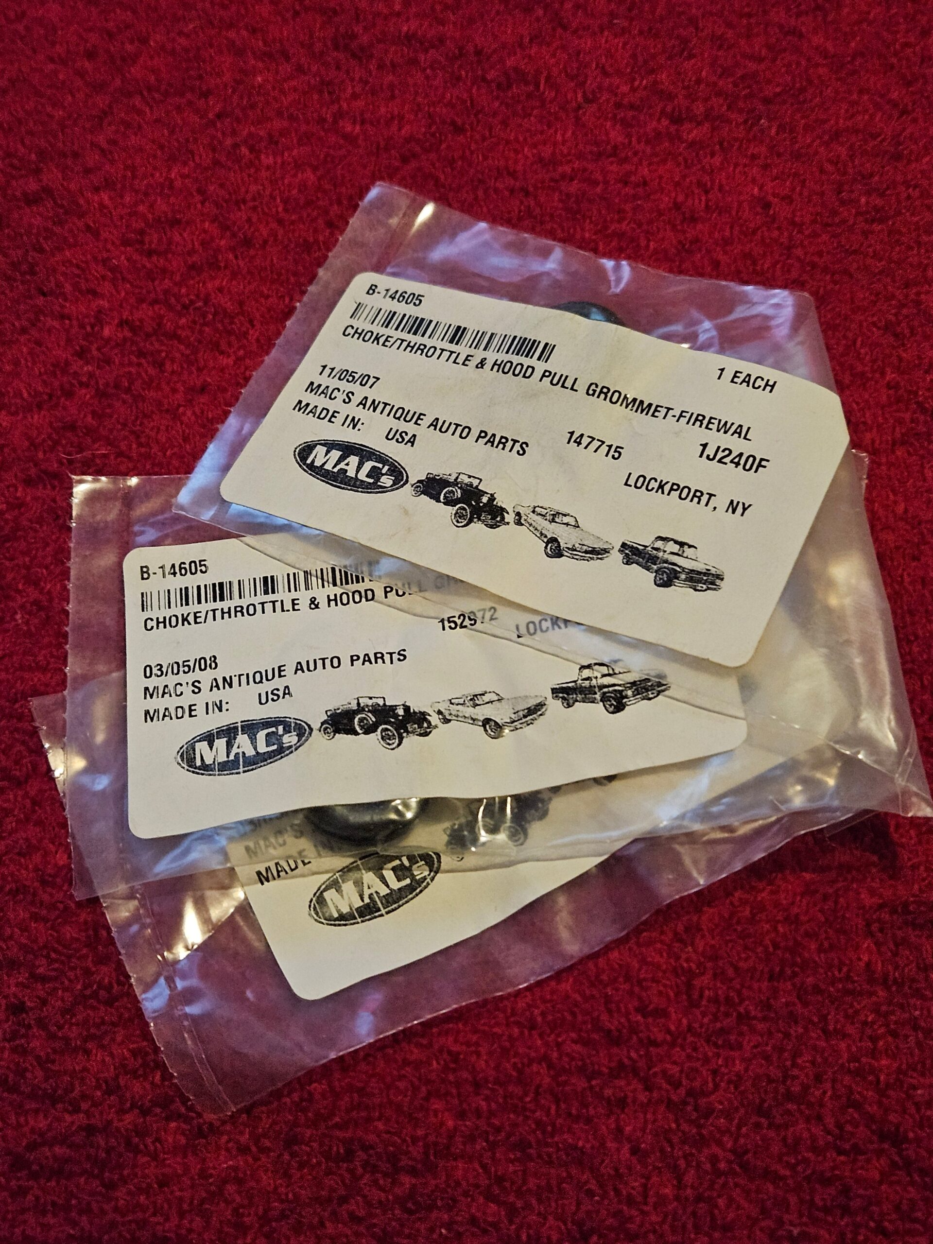 1932-1951 Ford B-14605-MAC Firewall Grommets Choke Throttle Set/3 New OEM - Image 2