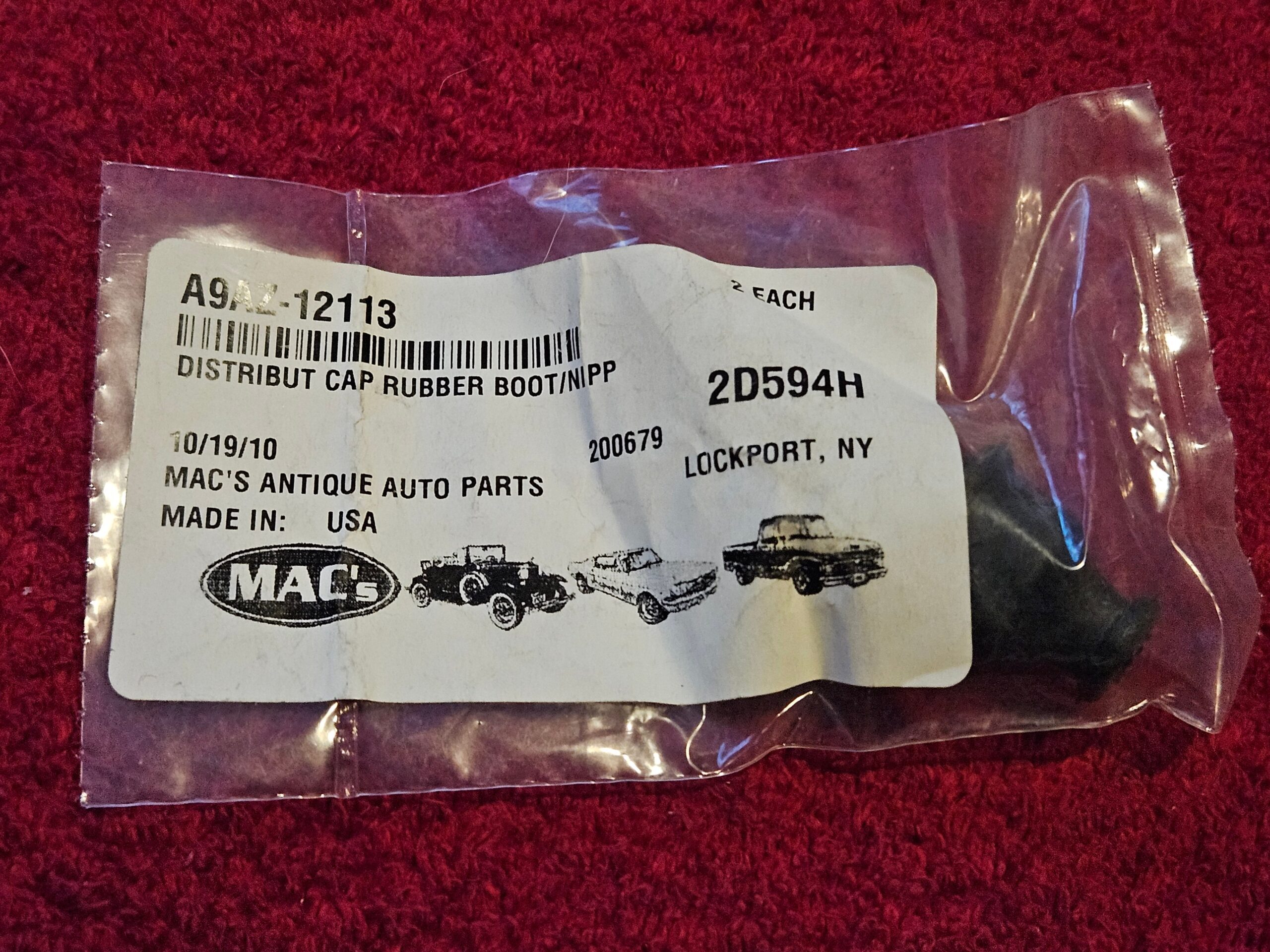 1942-1948 Ford A9AZ-12113 Distributor Cap Boot Nipples Pair New OEM - Image 2