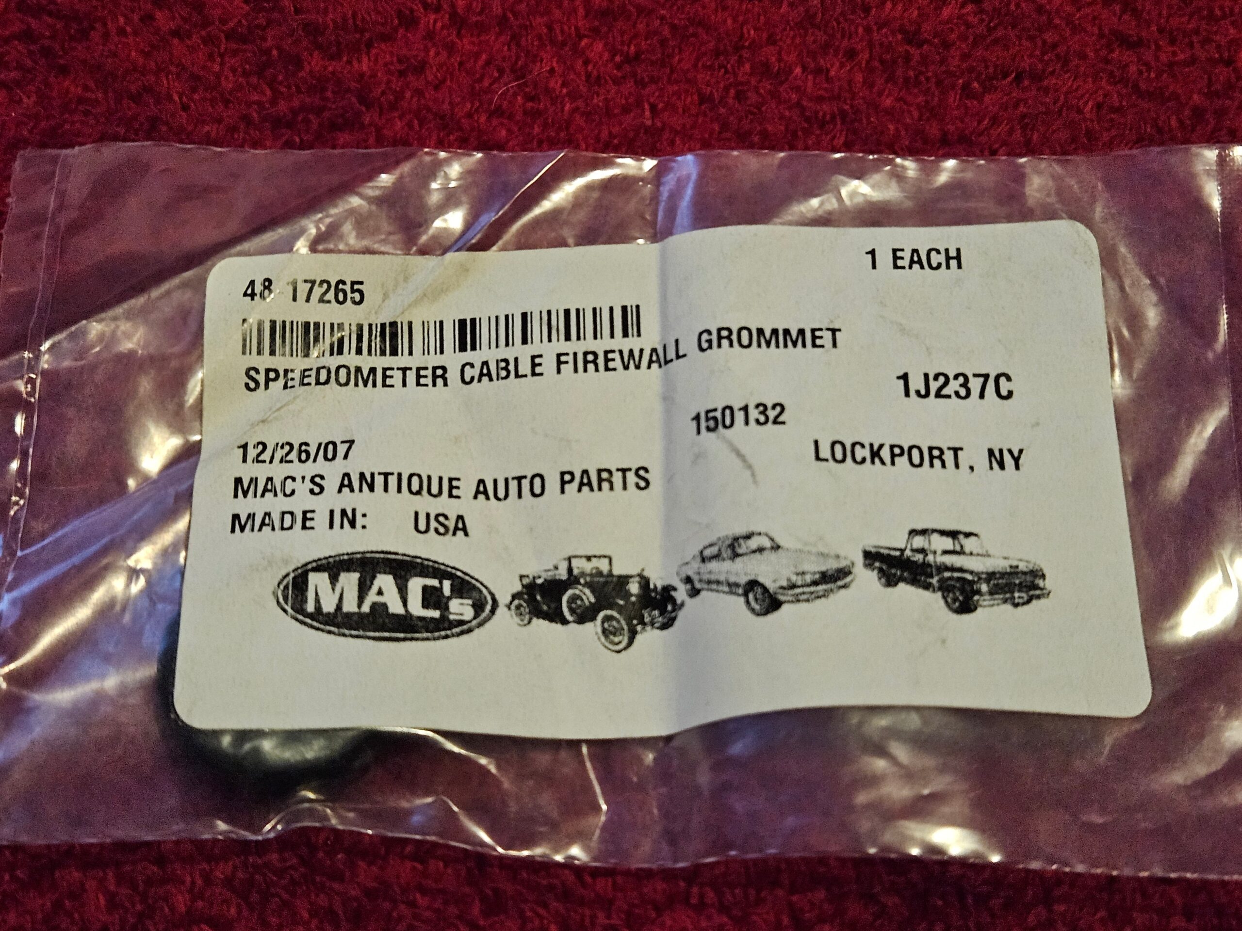 1933-1939 Ford 48-17265 Speedometer Cable Firewall Grommet New OEM - Image 2