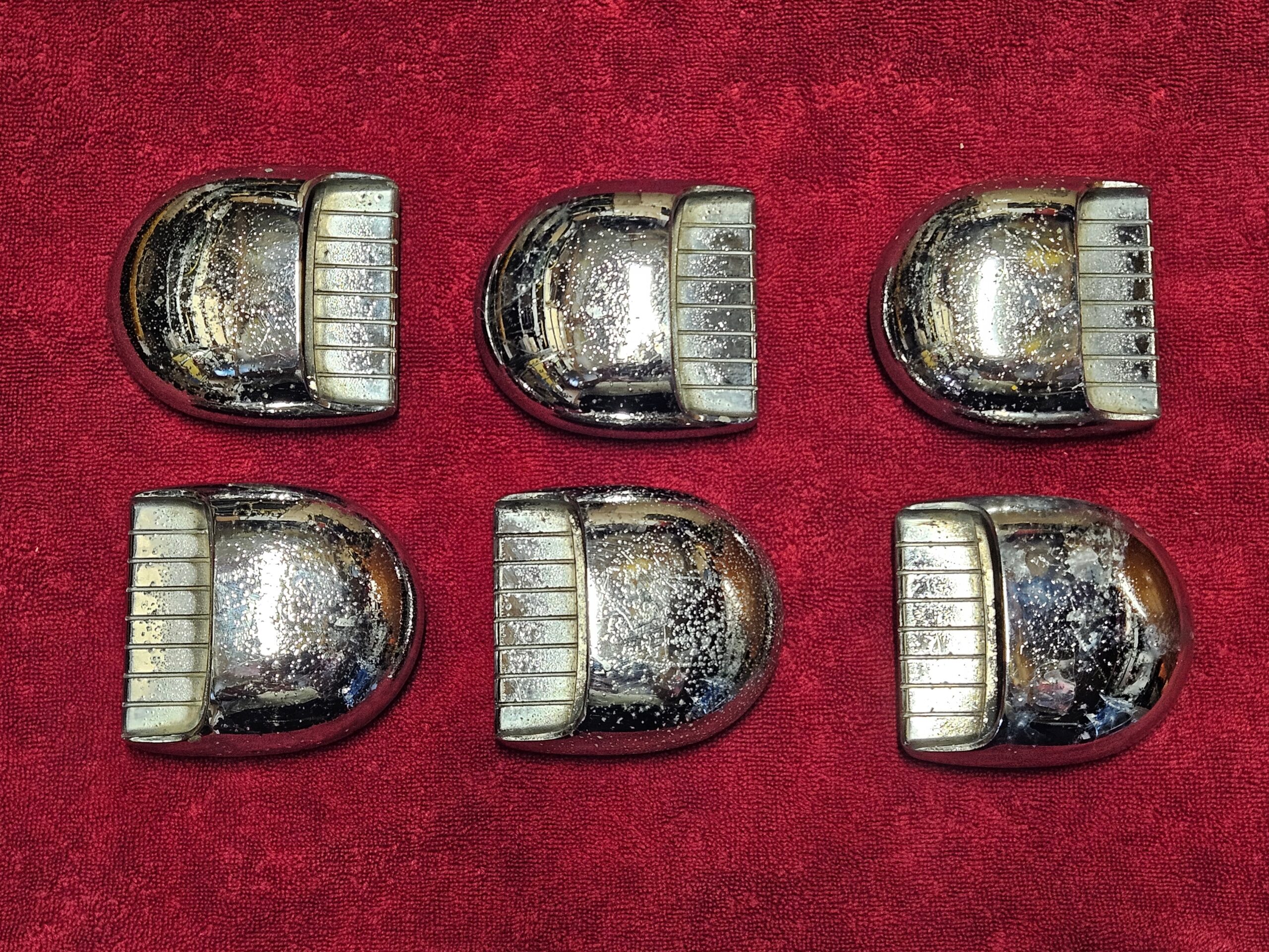 1951 Packard 425598 Rear Fender Louvre Trim Set of 6 Used OEM - Image 2