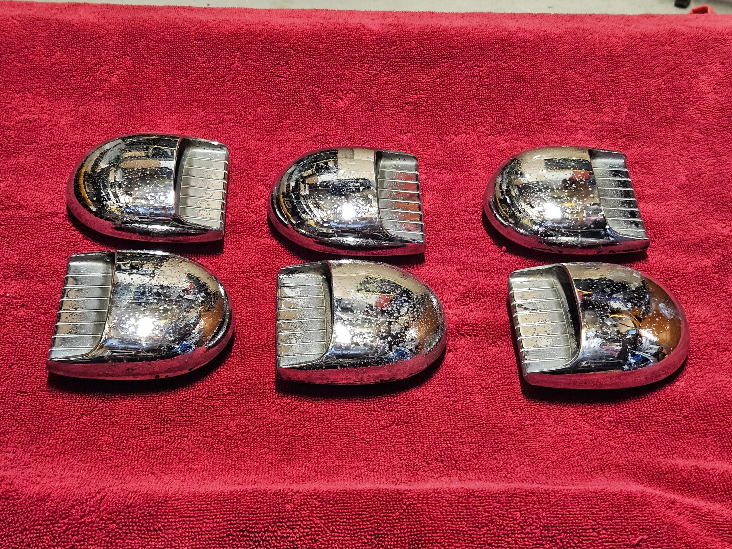 1951 Packard 425598 Rear Fender Louvre Trim Set of 6 Used OEM