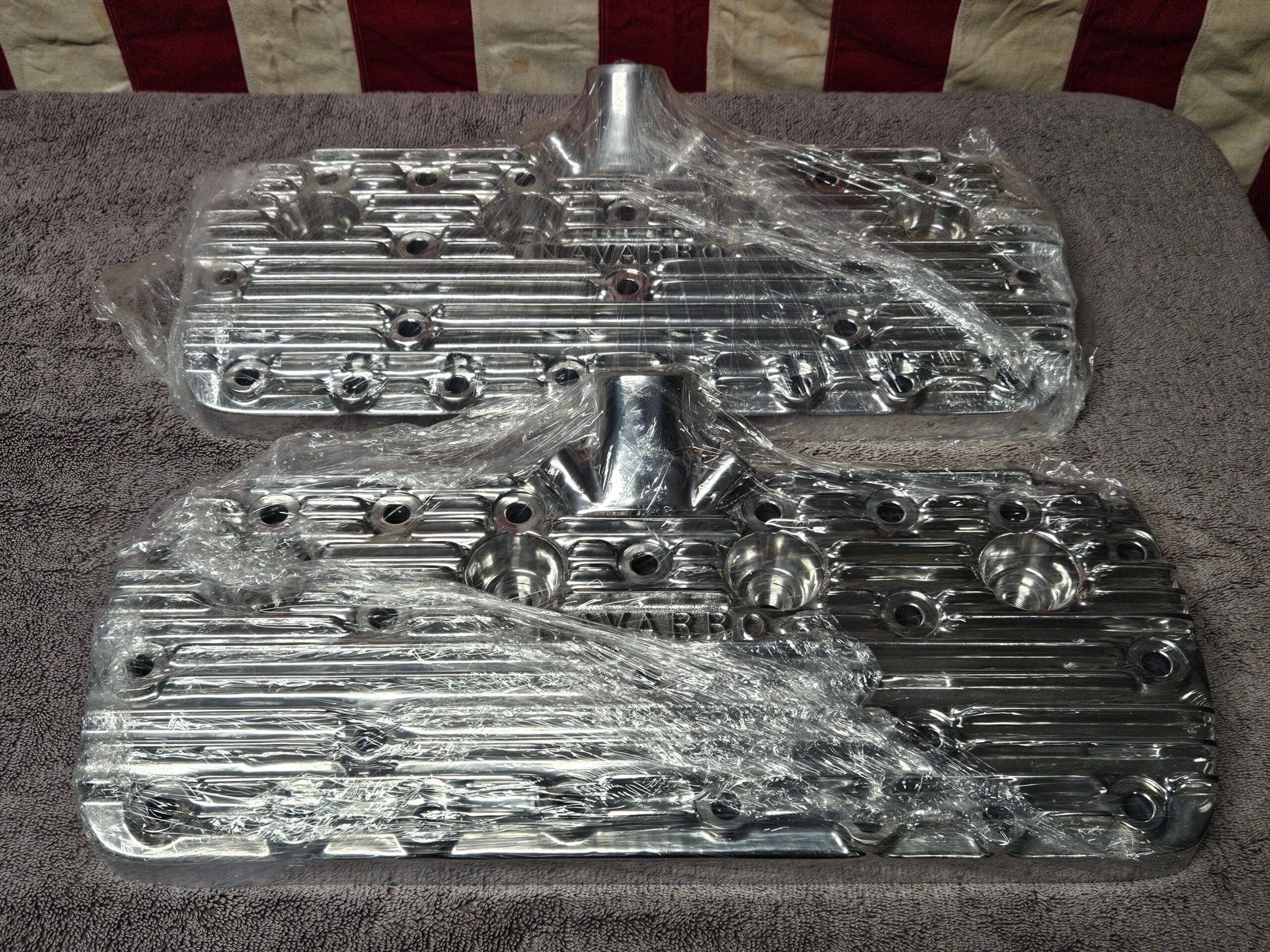 Navarro 59A Ford Flathead V8 Finned Aluminum Heads Pair New Polished 24-Stud - Image 13