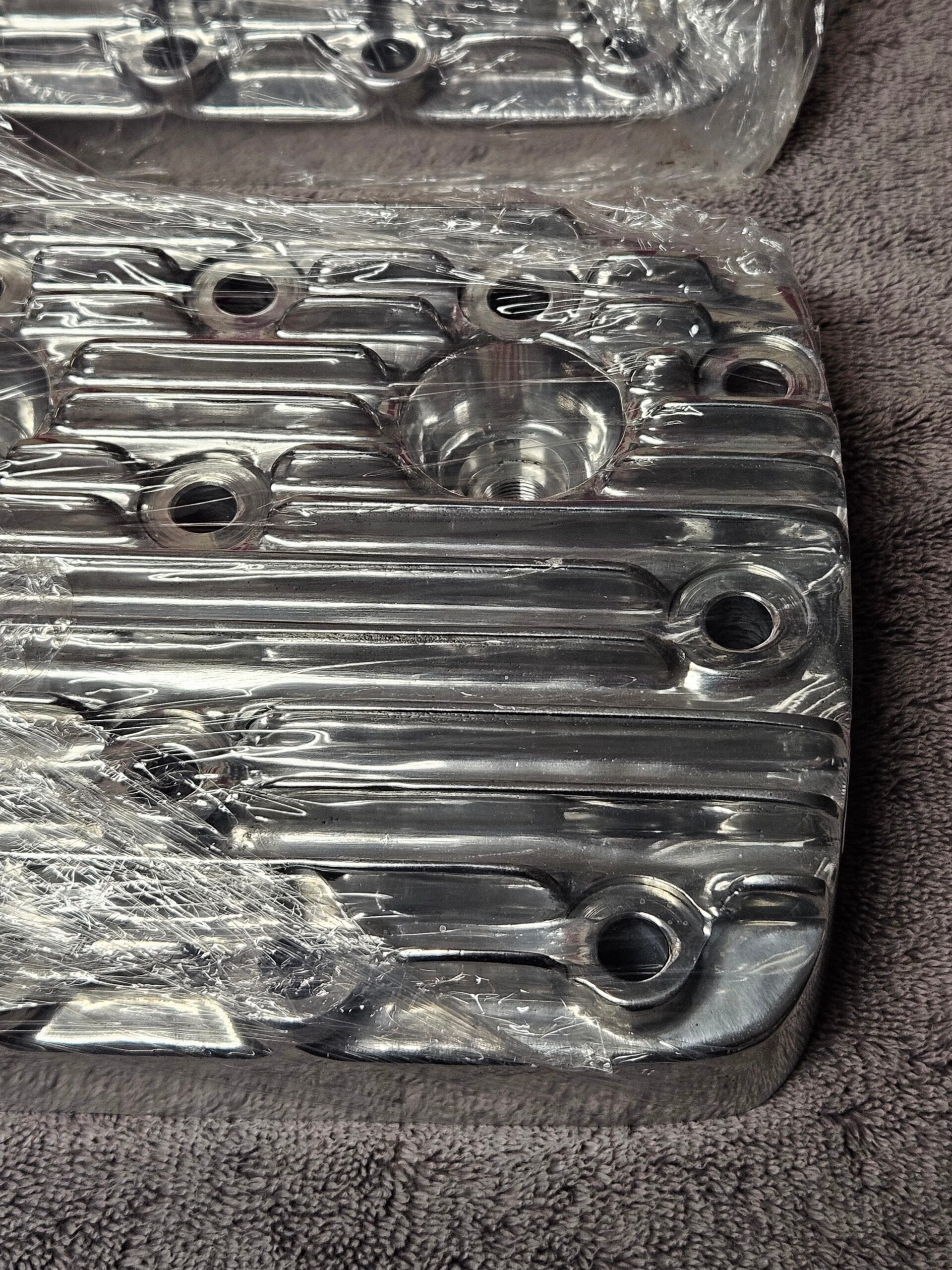 Navarro 59A Ford Flathead V8 Finned Aluminum Heads Pair New Polished 24-Stud - Image 7