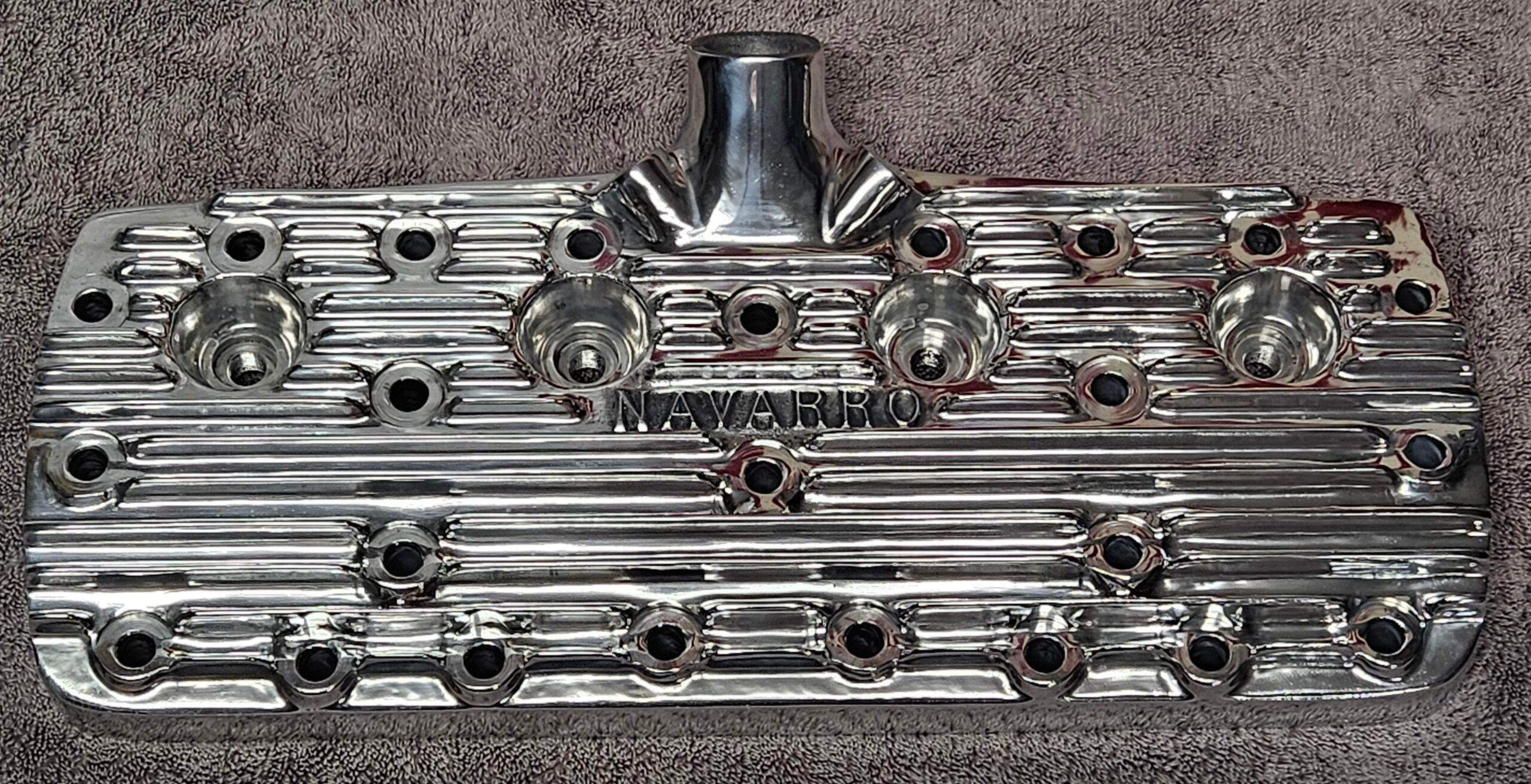 Navarro 59A Ford Flathead V8 Finned Aluminum Heads Pair New Polished 24-Stud - Image 10
