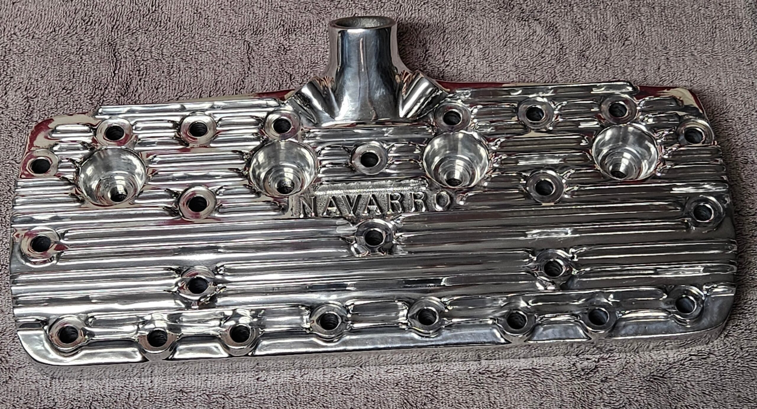 Navarro 59A Ford Flathead V8 Finned Aluminum Heads Pair New Polished 24-Stud - Image 11