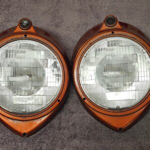 1937-1939 Ford Jeweled Sealed Beam Headlight Conversion Kit Pair Used