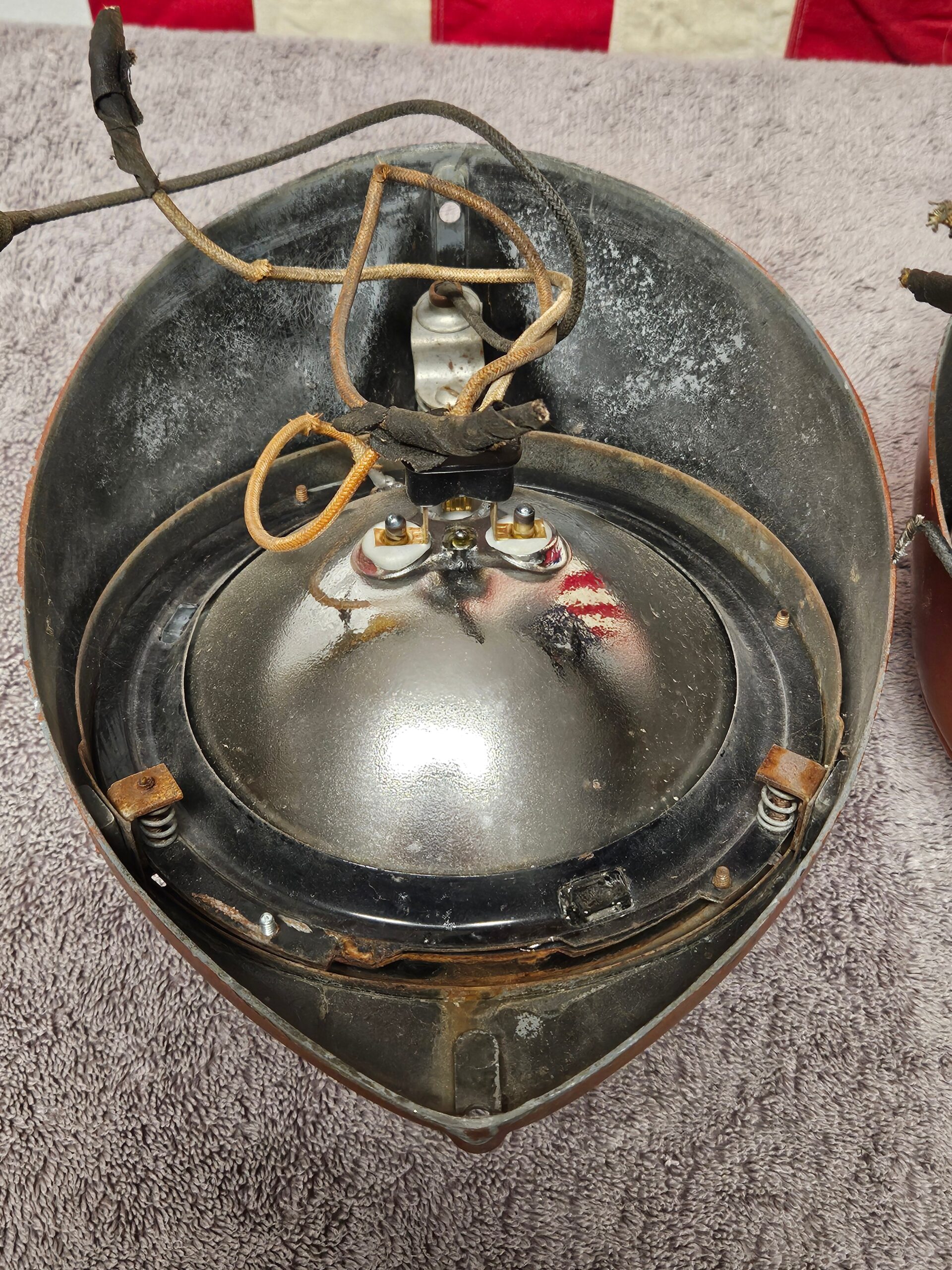1937-1939 Ford Jeweled Sealed Beam Headlight Conversion Kit Pair Used - Image 5