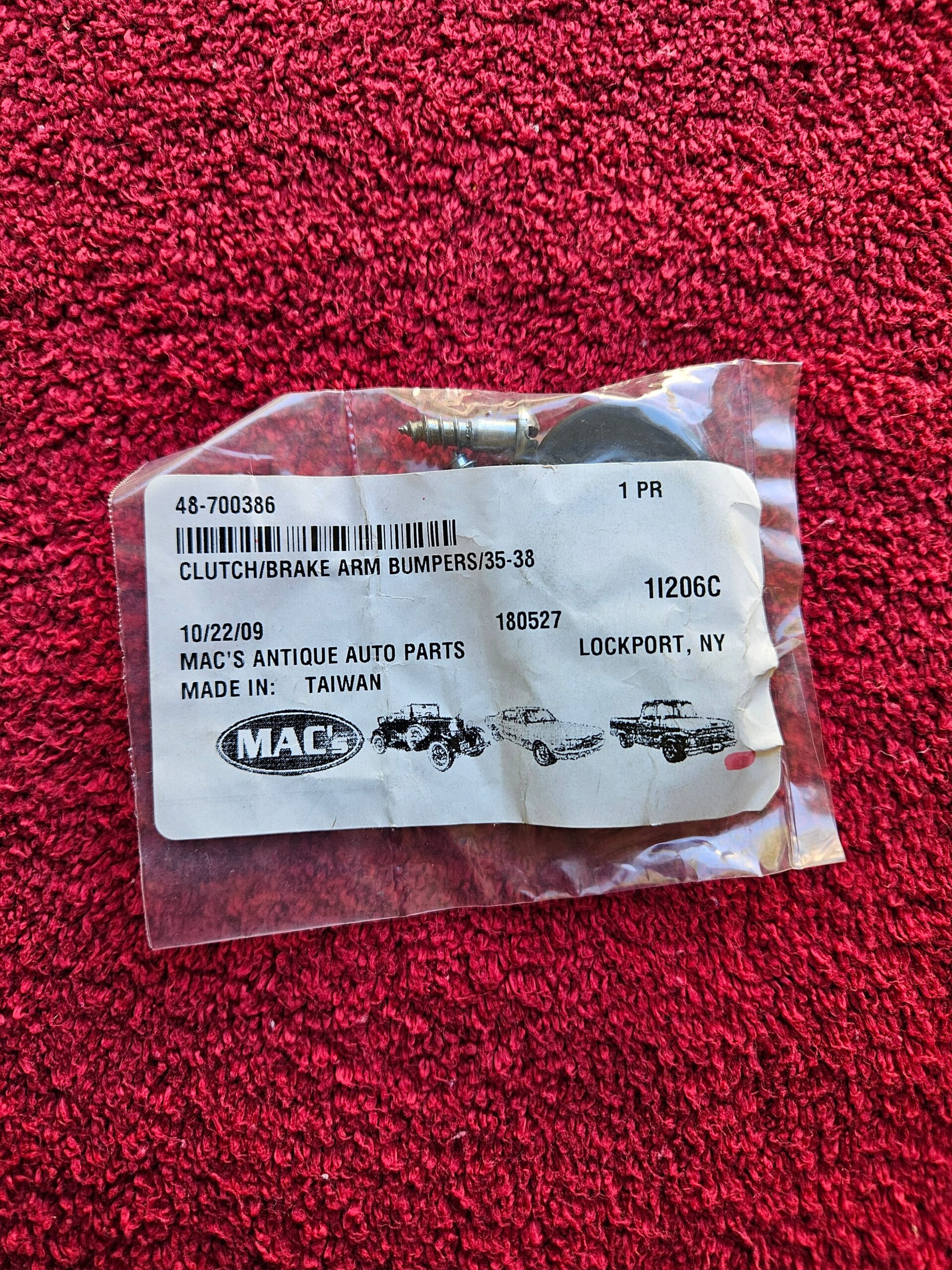 1935-1938 Ford 48-700386 Clutch Brake Arm Bumpers Pair New OEM